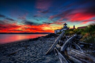 Dark Lighthouse Sunset HD Wallpaper Res