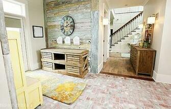 Mudroom Rustic With Reclaimed Barnwood And Brick