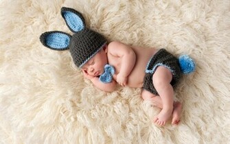 Cute Baby Boy Sleeping Wearing Winter Hat HD Wallpaper
