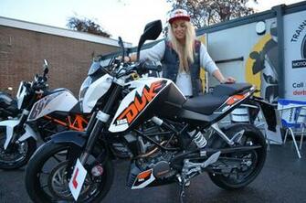 Girl With Ktm Duke HD Wallpaper