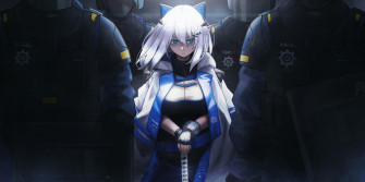 Anime Katana Short Hair Original Characters White