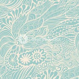 Vector Seamless Texture With Abstract Flowers Endless Background