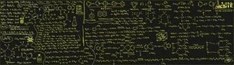 Dual Monitor Screen Chalk Craie Tableau Board Calcul Equation A