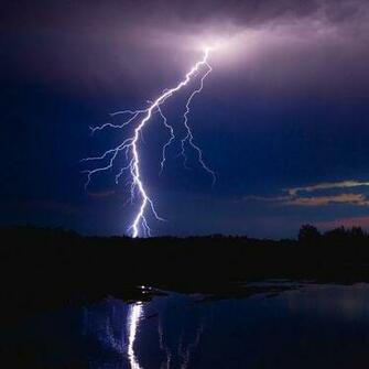 Night River Lightning Wallpaper