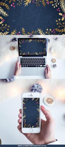 Festive Wallpaper Gold Foil Foliage Christmas