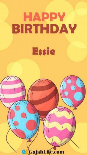 Create Essie Happy BirtHDay Image Wallpaper With Coloring Balloons