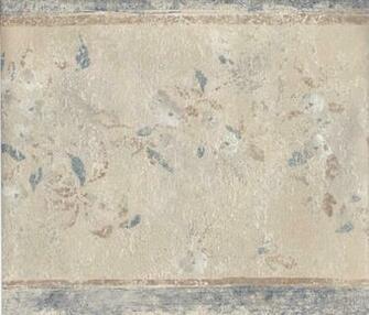 Blue Beige Gold Stone Floral Wallpaper Border Victorian Vintage