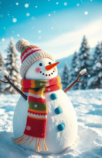 Winter Snowman Wallpaper