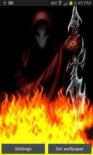 Press Menu Wallpaper Live Demon In Hell Fire Flames Lwp