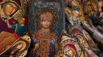 Wallpaper Orthodox Icons Saints Faces Desktop