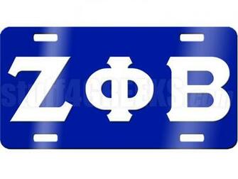 Zeta Phi Beta Letters License Plate