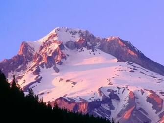 Alpenglow On The Slopes Of Mount Hood Oregon Widescreen Wallpaper