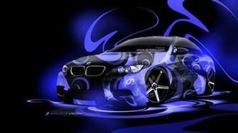 Bmw E92 M3 Super Abstract Car Blue Neon HD Wallpaper Design By