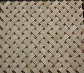 Limestone Beige Red Basketweave American Stone Collection