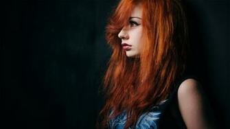Full HD Wallpaper Redhead Hairstyle Side Long Hair