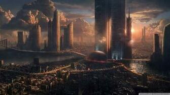 Futuristic Cityscape HD Desktop Wallpaper Cool Image High