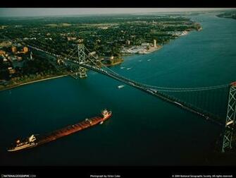 Detroit Michigan And Windsor Ontario Barge Photo Of The Day