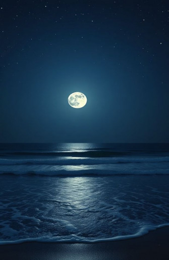 Moon Over Ocean Wallpaper