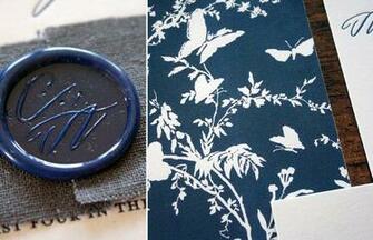 Cassie Ariel S Navy And White Calligraphy Letterpress Wedding