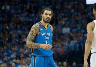Khris Middleton Drills Steven Adams With Ball Both Get T D Up