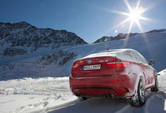 Bmw On Snow HD Wallpaper