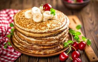 Wallpaper Bananas Pancakes Cakes Jam Banana Image