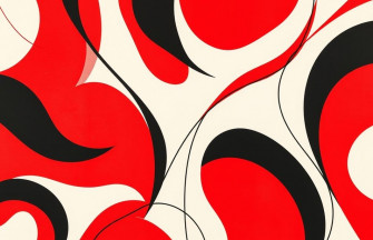 Red Black White Abstract Wallpaper