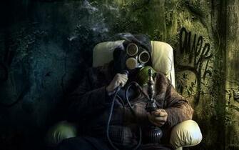 Anarchy Marijuana Ween Bong Gas Mask Dark Drugs Sadic