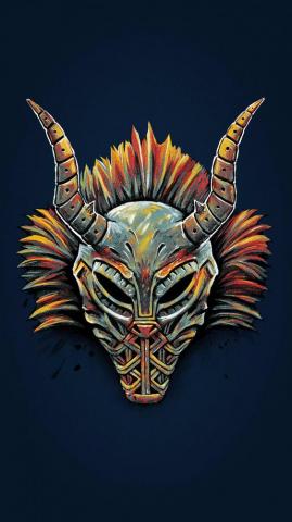 Black Panther Killmonger Tribal Mask iPhone Wallpaper