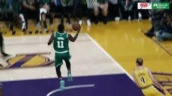 Kyrie Irving Shows Off Behind The Back Reverse Layup Nbc Sports