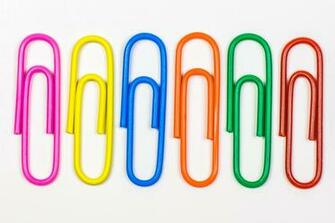 Photo Of Six Multicolored Paper Clips HD Wallpaper