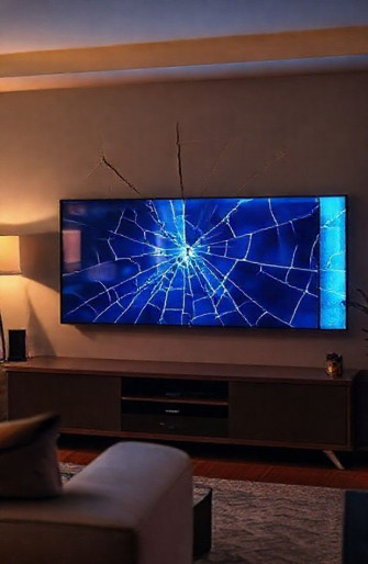 Cracked Tv Screen Prank Wallpaper