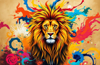 Colorful Lion Wallpaper