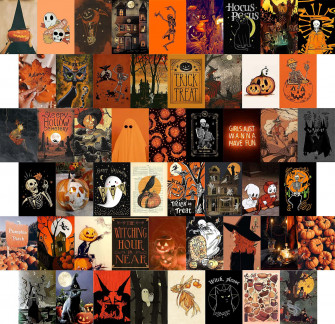 Halloween Collage Aesthetic Fall Season Wallpaper