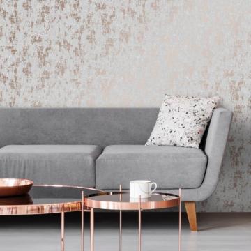 Milan Metallic Wallpaper In Grey Rose Gold I Love