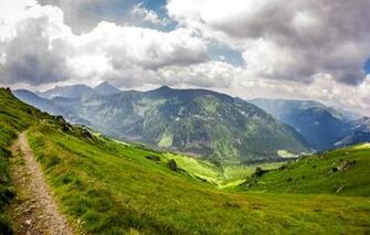 Wallpaper Grass Clouds Mountains Stones Trail Slope Poland
