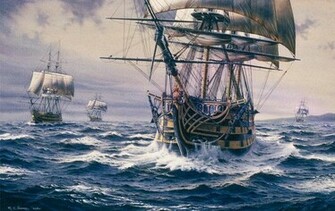 Watercolor Painting Of Hms Victory Richard Moore