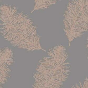 Fawning Feather Wallpaper Rose Gold Grey Holden Decor
