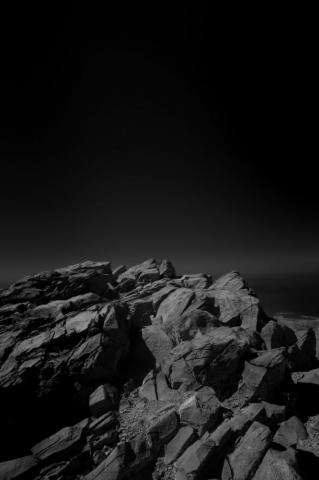 Gray Scale Photo Of Rocky Mountain Black Image On