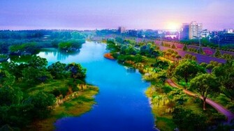 Japan Nature Trees Digital Roads Lakes Wallpaper