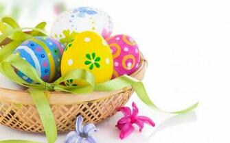 Spring Flowers And Easter Eggs Wallpaper HD