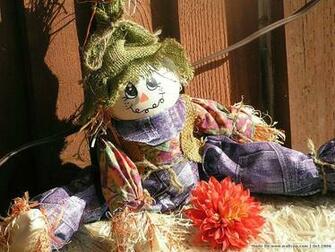 Autumn Display Lovely Scarecrow Boy Wallpaper Wallcoo Net