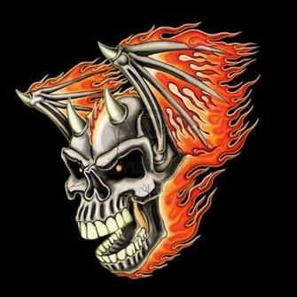 Flying Flaming Skull By Britt8m