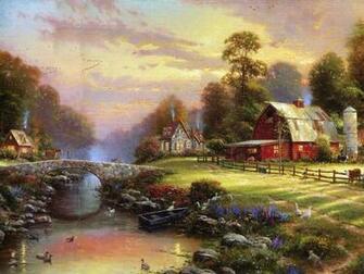 Wallpaper Photo Art Thomas Kinkade
