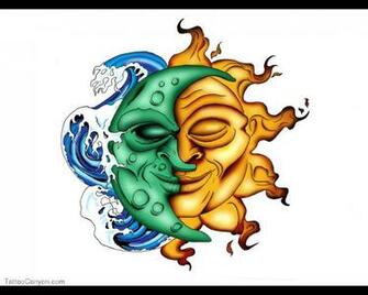 Celestial Sun And Moon Wallpaper Designs Half