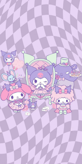 Kuromi Pastel BirtHDay Wallpaper Hello Kitty iPhone