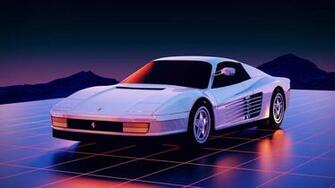 Ferrari Testarossa Wallpaper In The Style Of Outrun