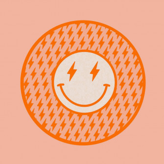 Preppy Smiley Face Orange Lightning Wallpaper