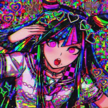 Ibuki Mioda Danganronpa Cybergoth Anime Glitchcore