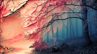 Trees Forest Glitch Art Sakura Tree Screenshot
